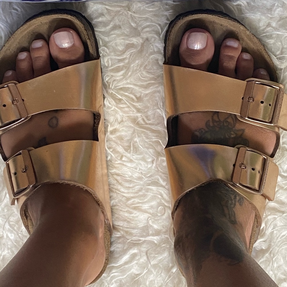 Women’s Metallic Copper Birkenstock’s